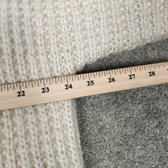 Women's Long Cardigan Size L/XL Beige Orange Fabric Embroidery Vintage Knitwear - Picture 10 of 12